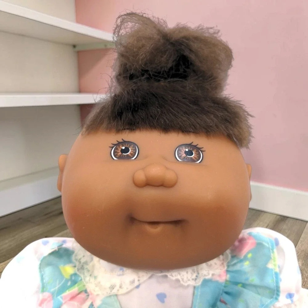 VTG Cabbage Patch Kids Doll 80s 1st Ed CB48 African American Blue Dress CPK 1988